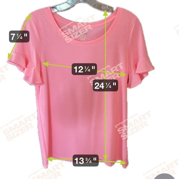 Lilly Pulitzer Sz S Light Pink Short Sleeve Flutter Sleeves Cotton T-Shirt - Picture 6 of 6